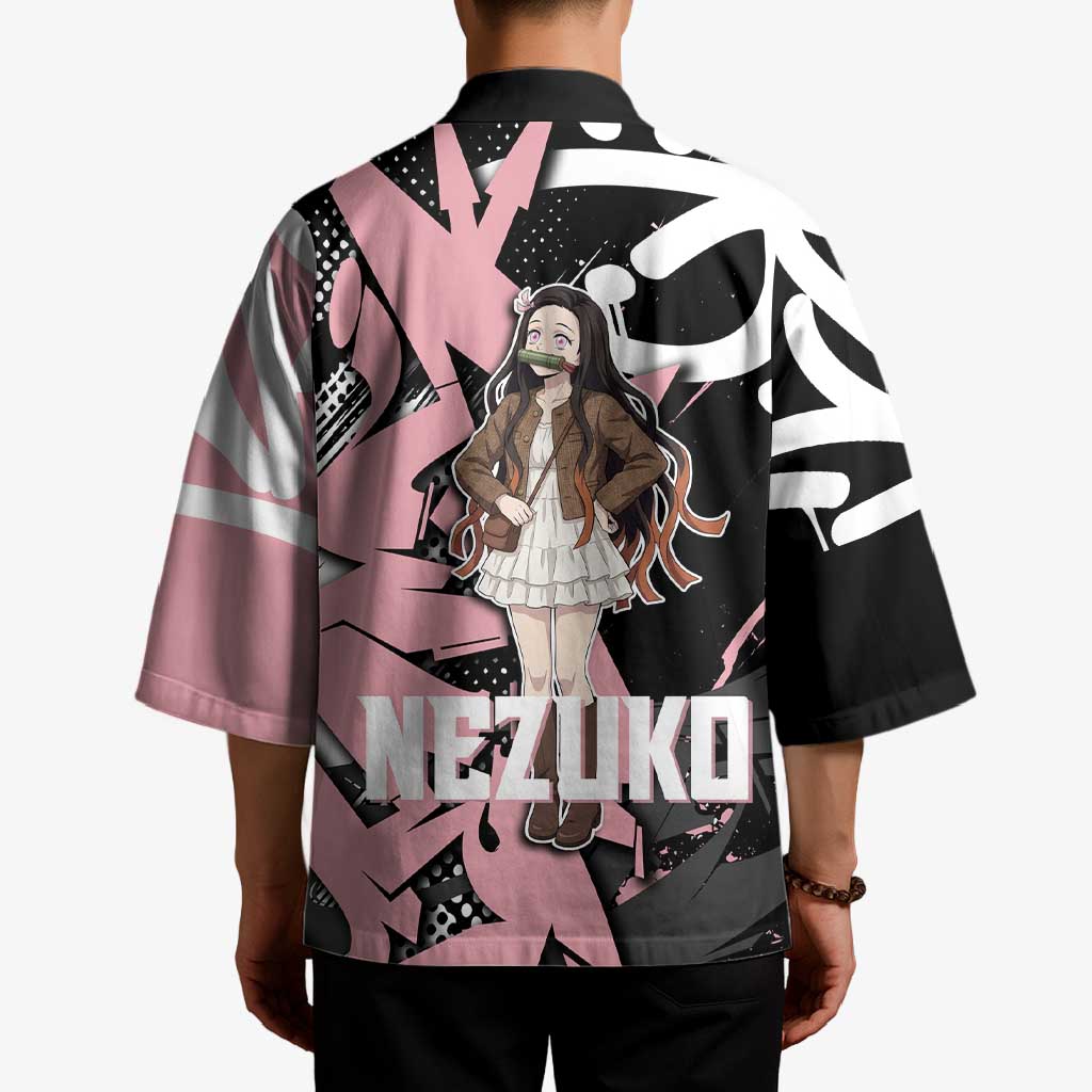 Kamado Nezuko Demon Slayer Kimono Pink & Black Graffiti Anime Graphic