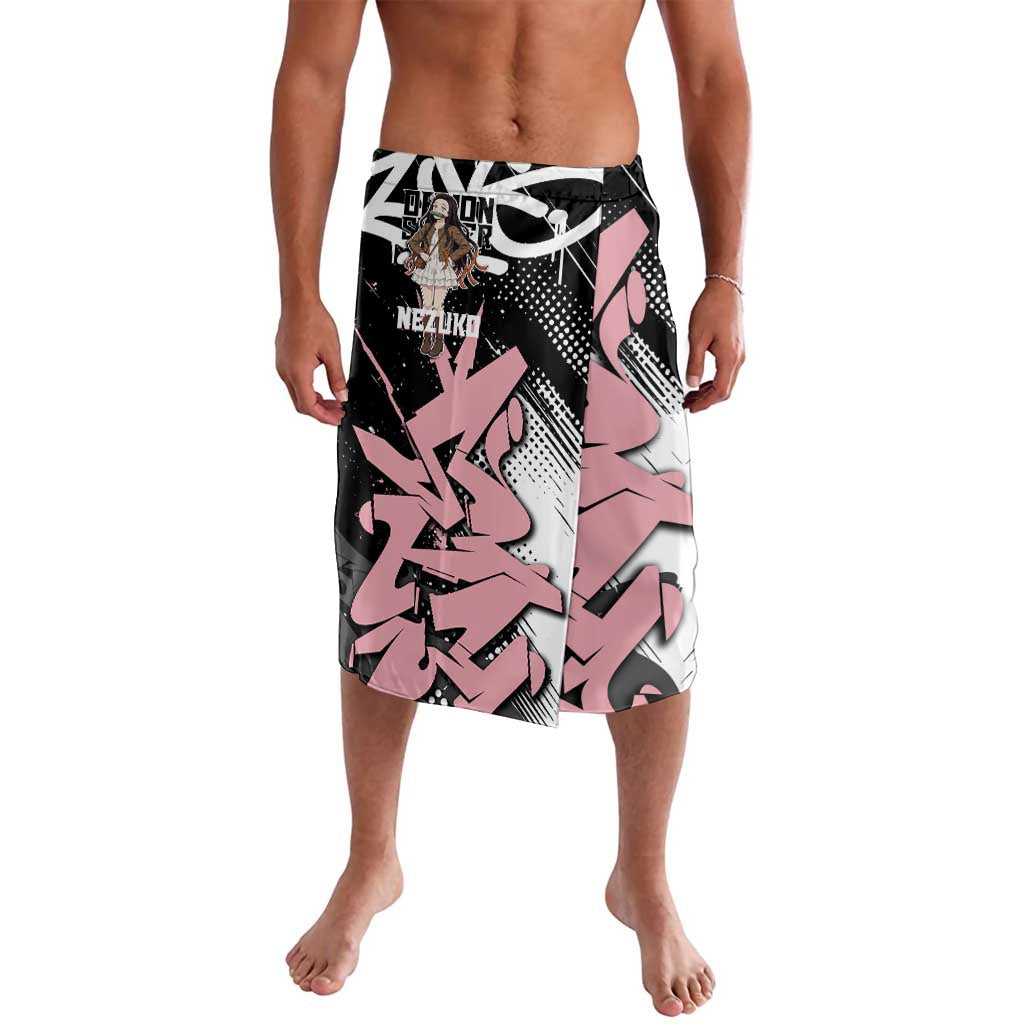 Kamado Nezuko Demon Slayer Lavalava Pink & Black Graffiti Anime Graphic