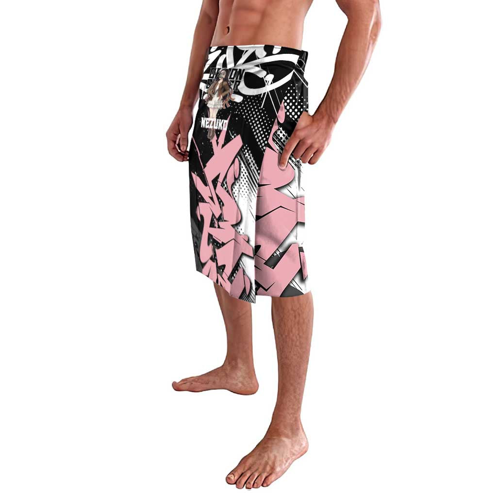 Kamado Nezuko Demon Slayer Lavalava Pink & Black Graffiti Anime Graphic