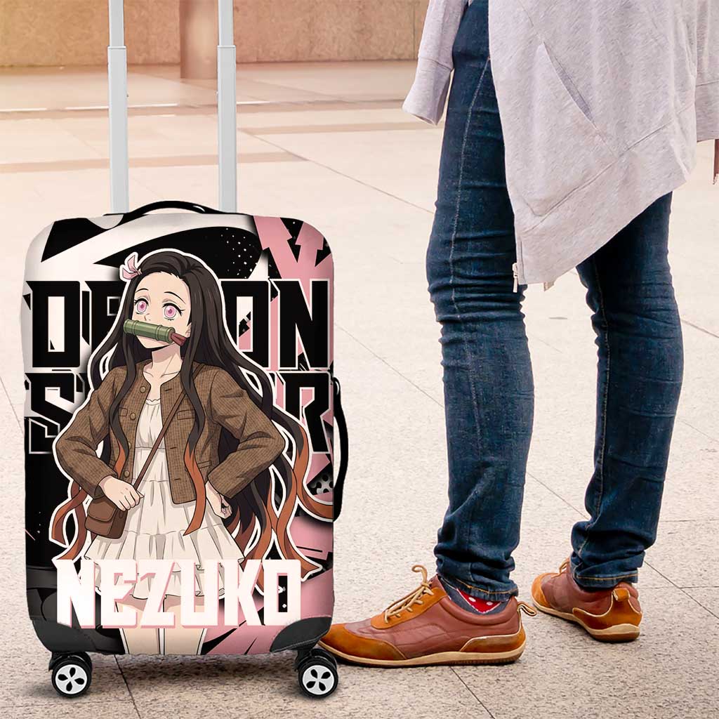 Kamado Nezuko Demon Slayer Luggage Cover Pink & Black Graffiti Anime Graphic