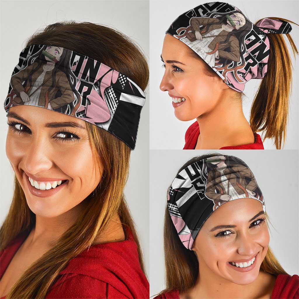 Kamado Nezuko Demon Slayer Neck Gaiter Pink & Black Graffiti Anime Graphic