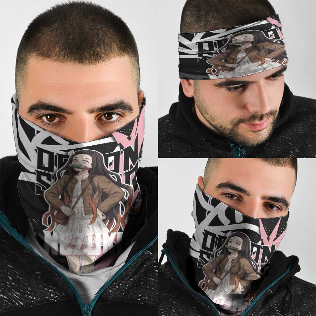 Kamado Nezuko Demon Slayer Neck Gaiter Pink & Black Graffiti Anime Graphic
