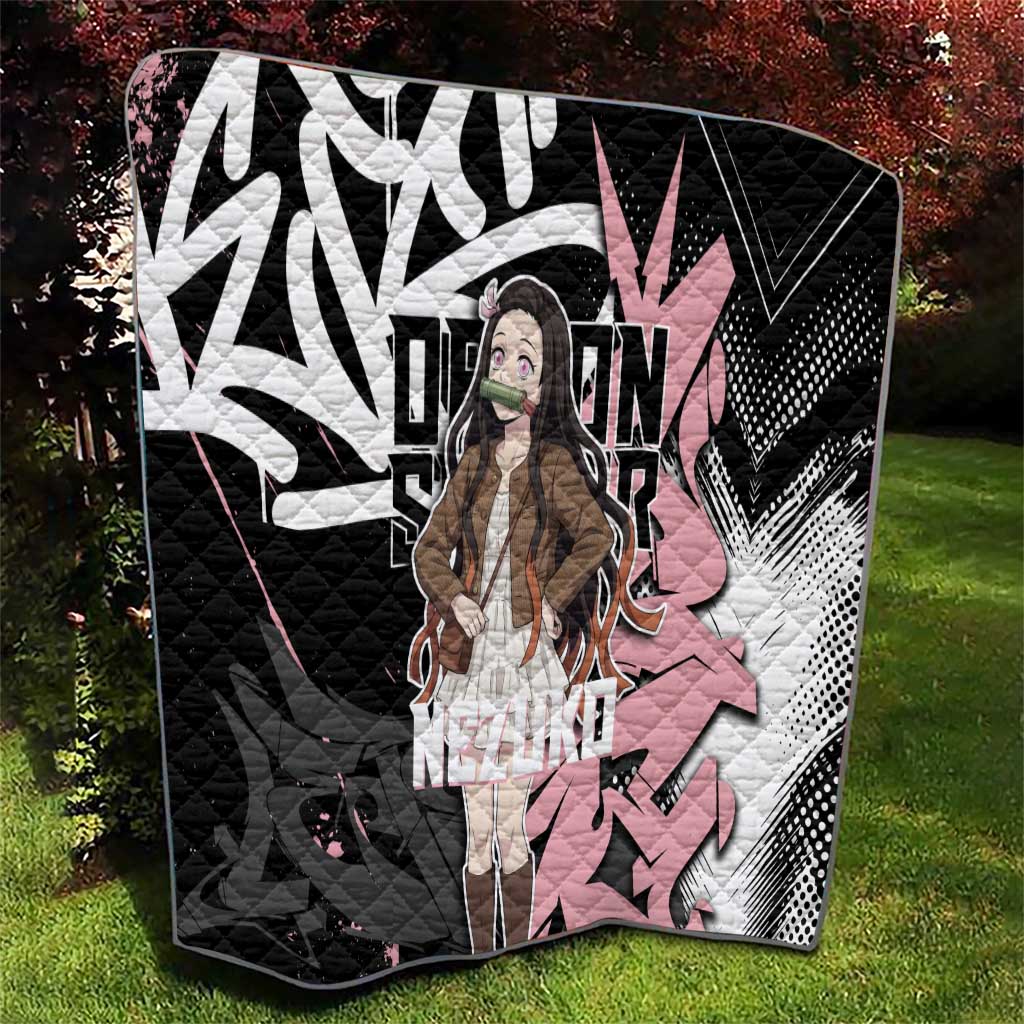 Kamado Nezuko Demon Slayer Quilt Pink & Black Graffiti Anime Graphic