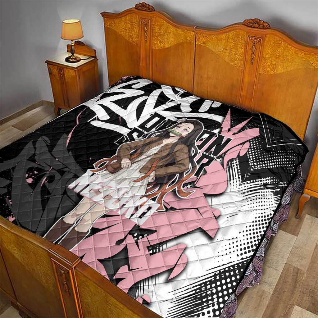 Kamado Nezuko Demon Slayer Quilt Pink & Black Graffiti Anime Graphic