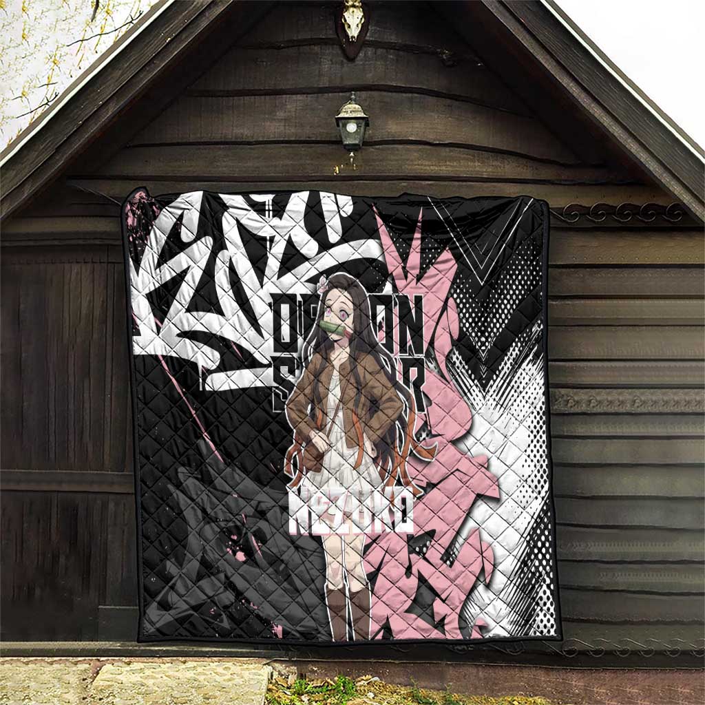 Kamado Nezuko Demon Slayer Quilt Pink & Black Graffiti Anime Graphic