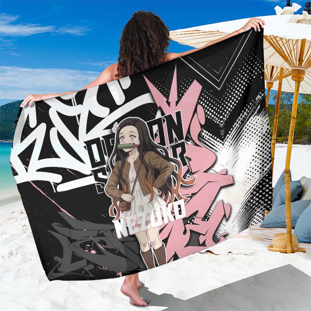 Kamado Nezuko Demon Slayer Sarong Pink & Black Graffiti Anime Graphic