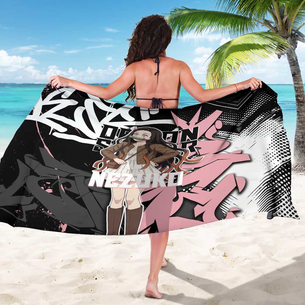 Kamado Nezuko Demon Slayer Sarong Pink & Black Graffiti Anime Graphic