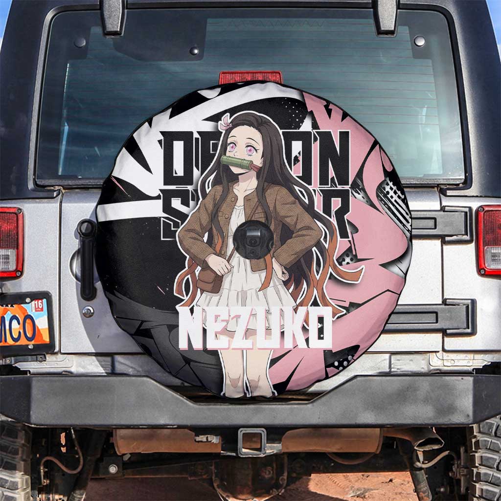 Kamado Nezuko Demon Slayer Spare Tire Cover Pink & Black Graffiti Anime Graphic