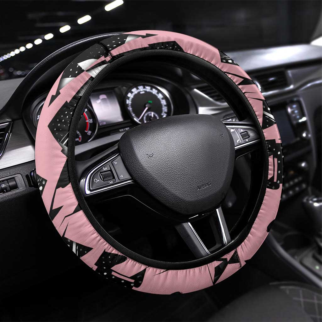 Kamado Nezuko Demon Slayer Steering Wheel Cover Pink & Black Graffiti Anime Graphic