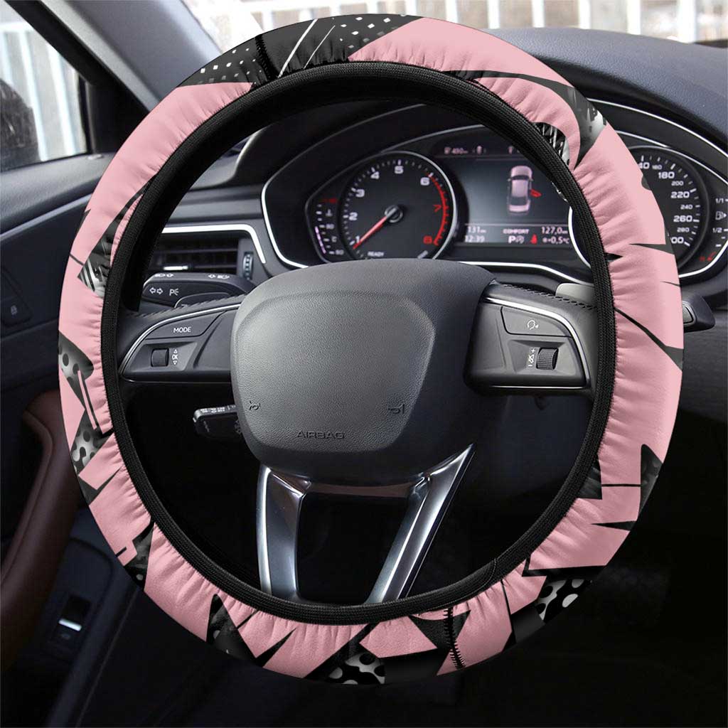 Kamado Nezuko Demon Slayer Steering Wheel Cover Pink & Black Graffiti Anime Graphic