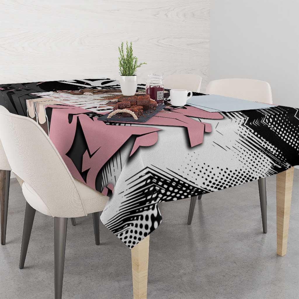 Kamado Nezuko Demon Slayer Tablecloth Pink & Black Graffiti Anime Graphic