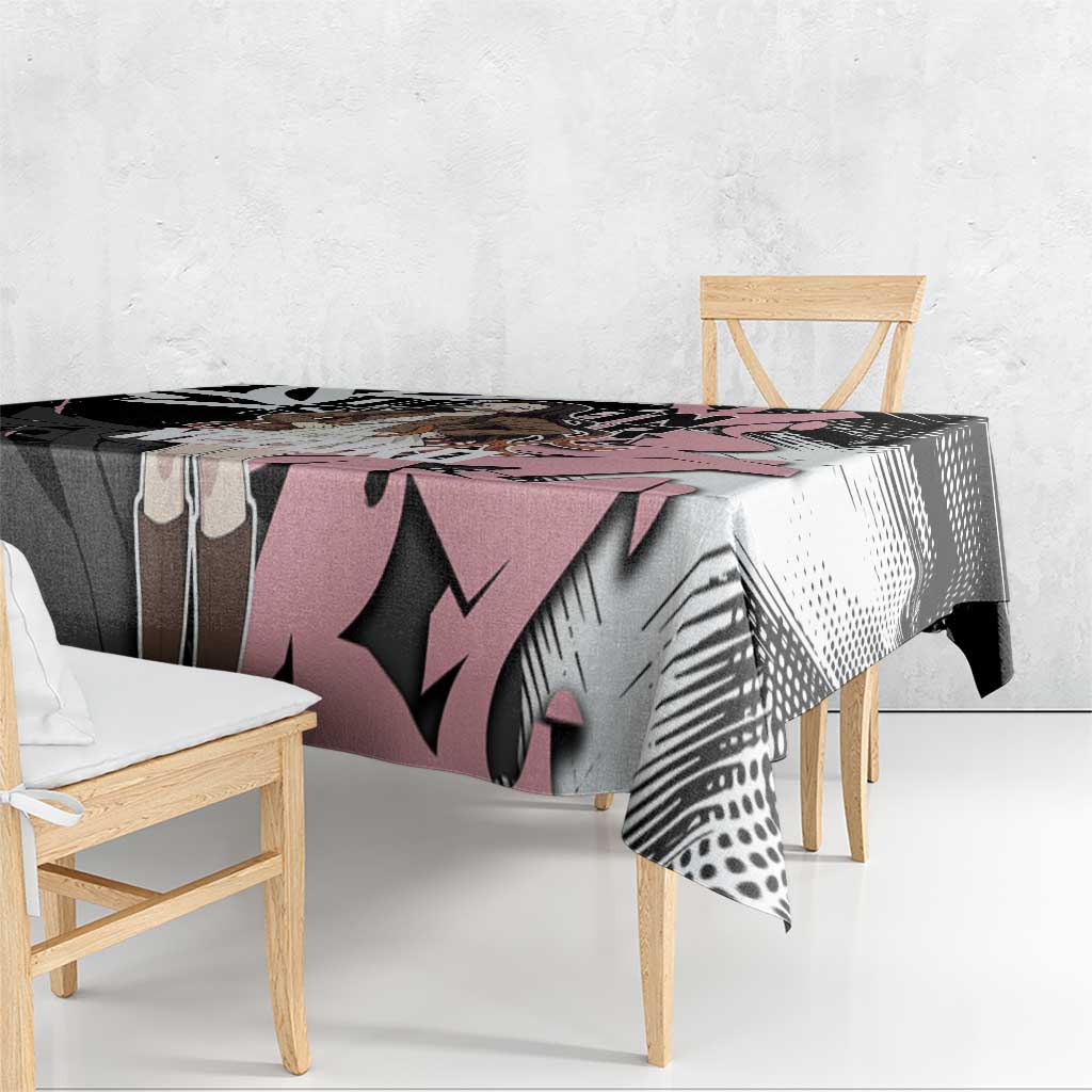 Kamado Nezuko Demon Slayer Tablecloth Pink & Black Graffiti Anime Graphic