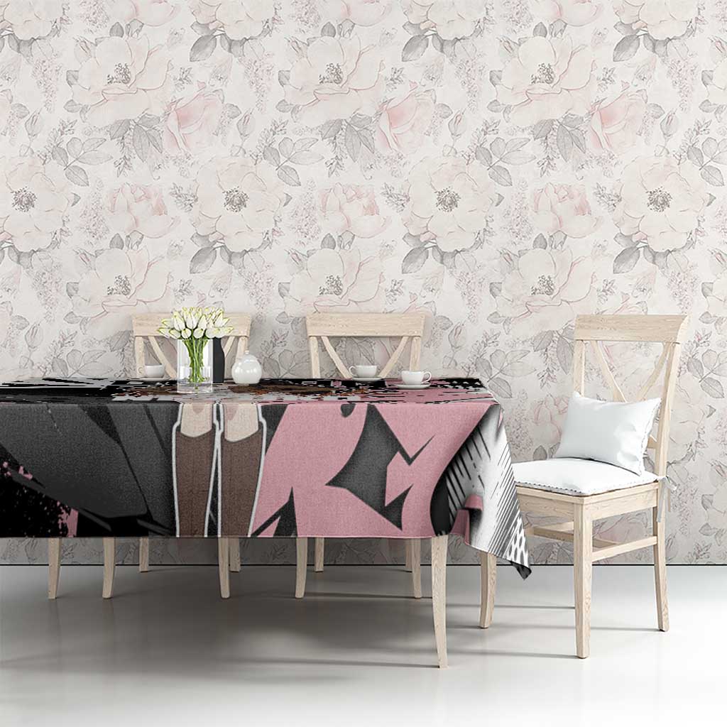 Kamado Nezuko Demon Slayer Tablecloth Pink & Black Graffiti Anime Graphic