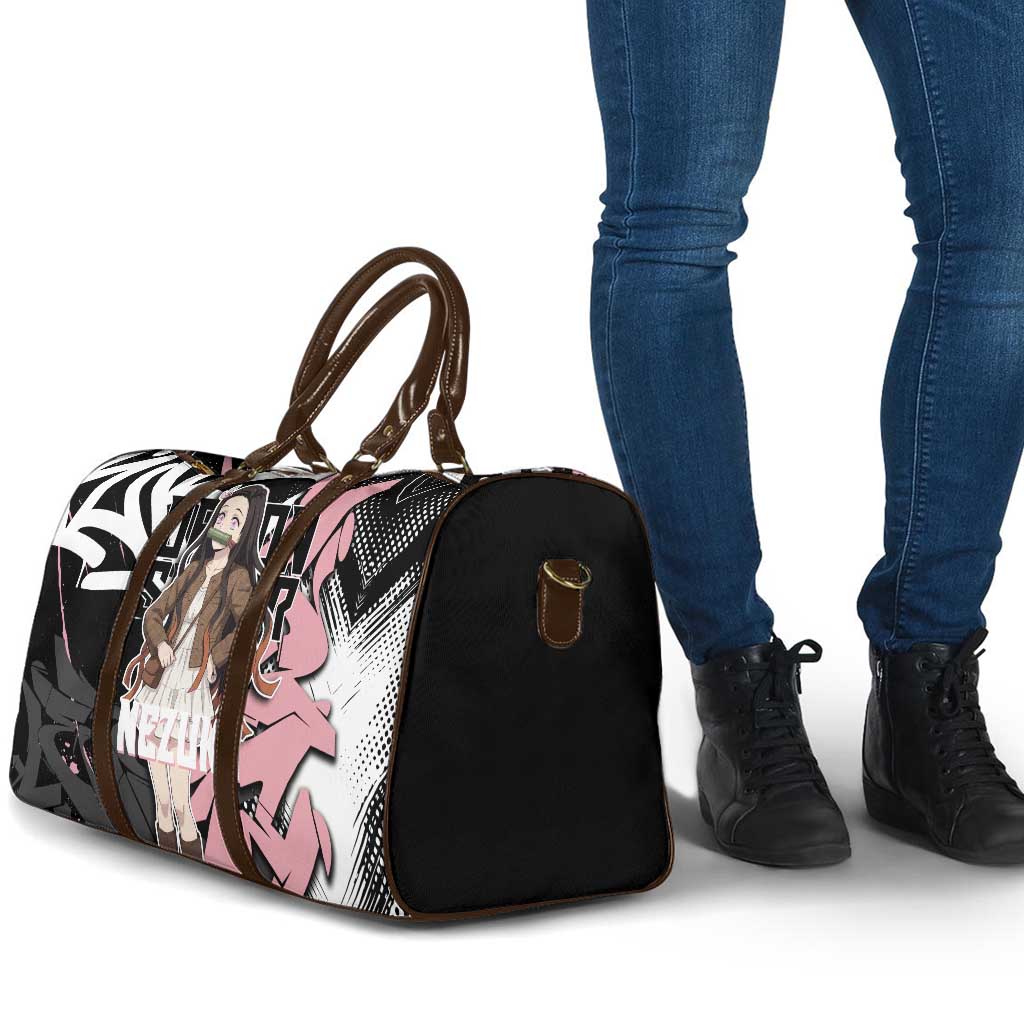 Kamado Nezuko Demon Slayer Travel Bag Pink & Black Graffiti Anime Graphic