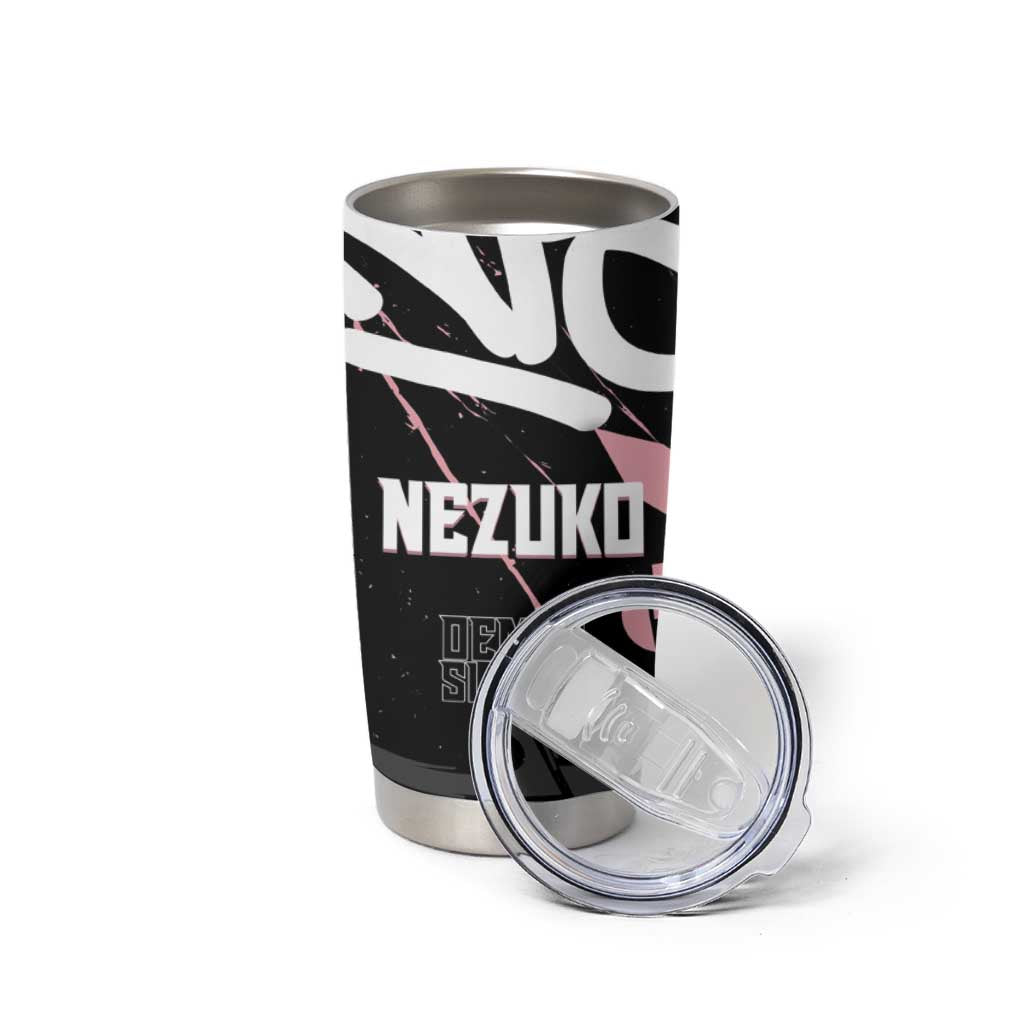 Kamado Nezuko Demon Slayer Tumbler Cup Pink & Black Graffiti Anime Graphic