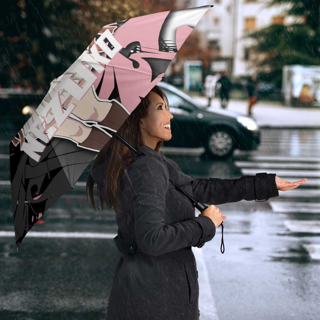 Kamado Nezuko Demon Slayer Umbrella Pink & Black Graffiti Anime Graphic
