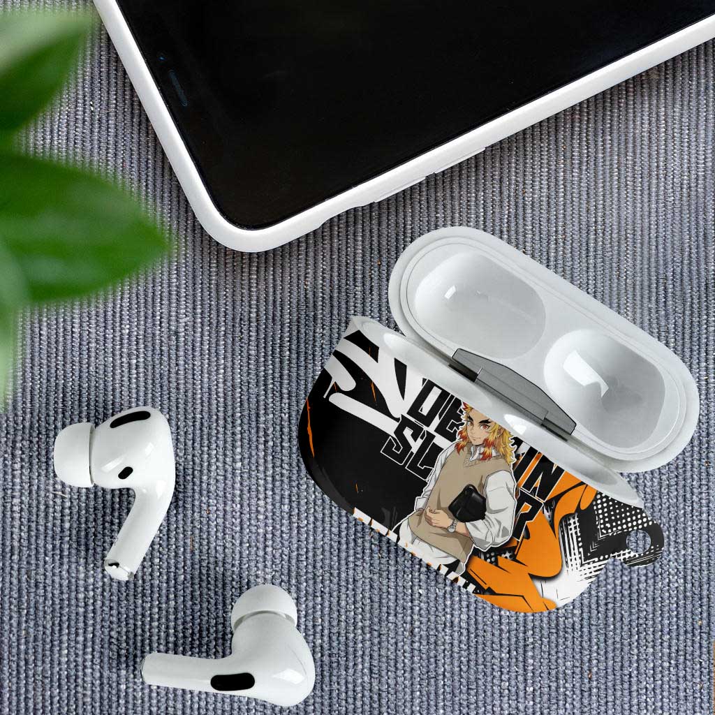 Kyojuro Rengoku Demon Slayer AirPods Case Orange & Black Graffiti Anime