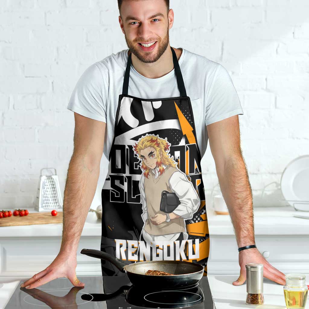 Kyojuro Rengoku Demon Slayer Apron Orange & Black Graffiti Anime