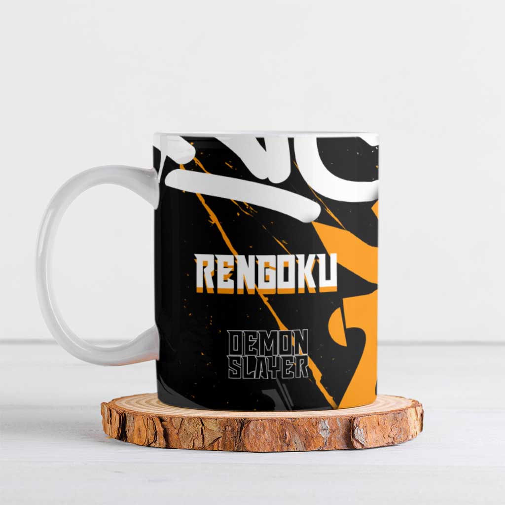 Kyojuro Rengoku Demon Slayer Ceramic Mug Orange & Black Graffiti Anime