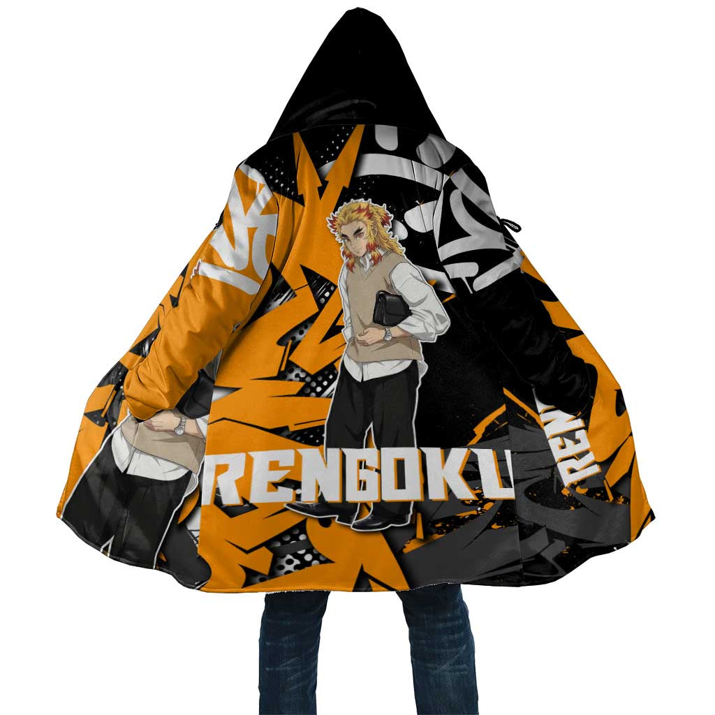 Kyojuro Rengoku Demon Slayer Cloak Orange & Black Graffiti Anime