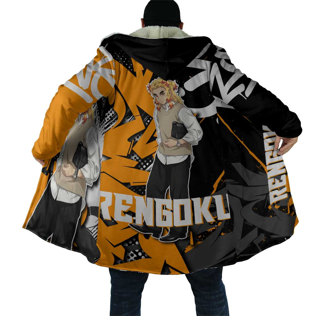 Kyojuro Rengoku Demon Slayer Cloak Orange & Black Graffiti Anime