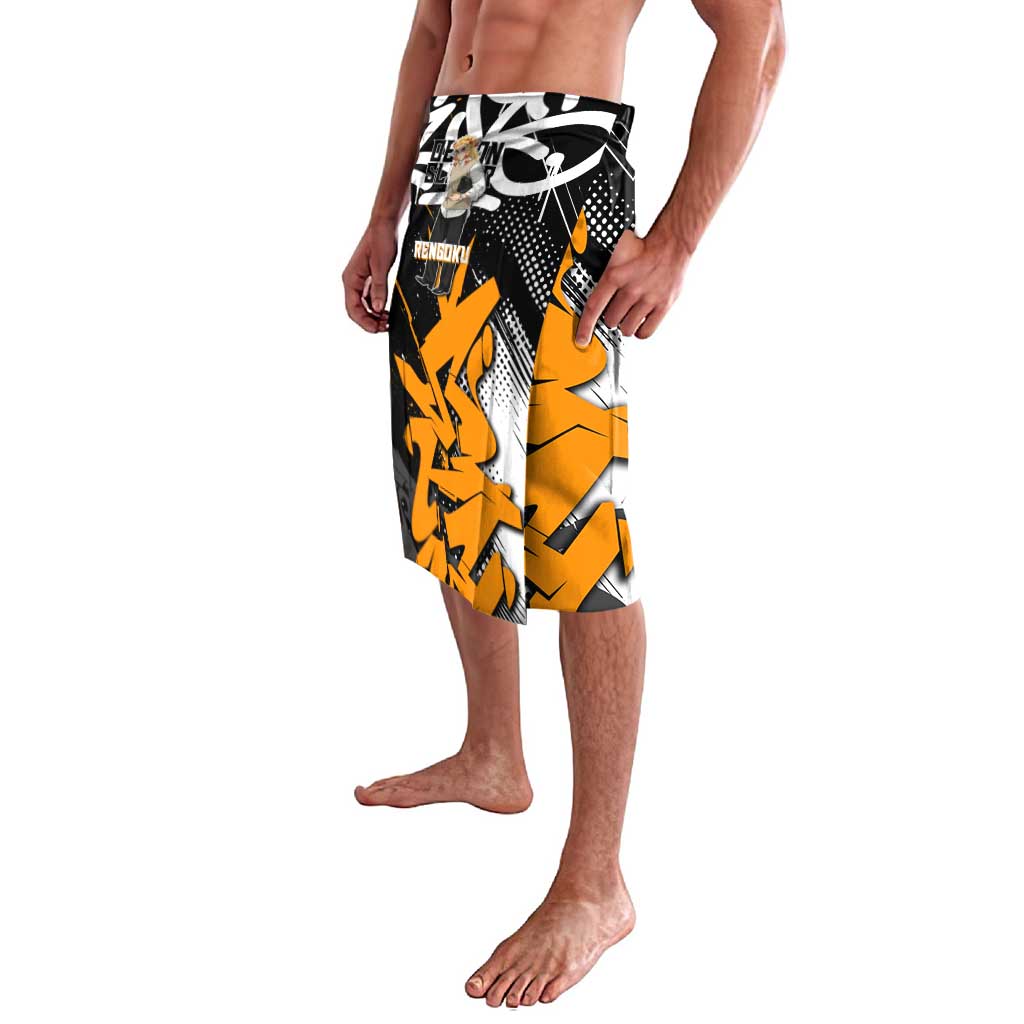 Kyojuro Rengoku Demon Slayer Lavalava Orange & Black Graffiti Anime