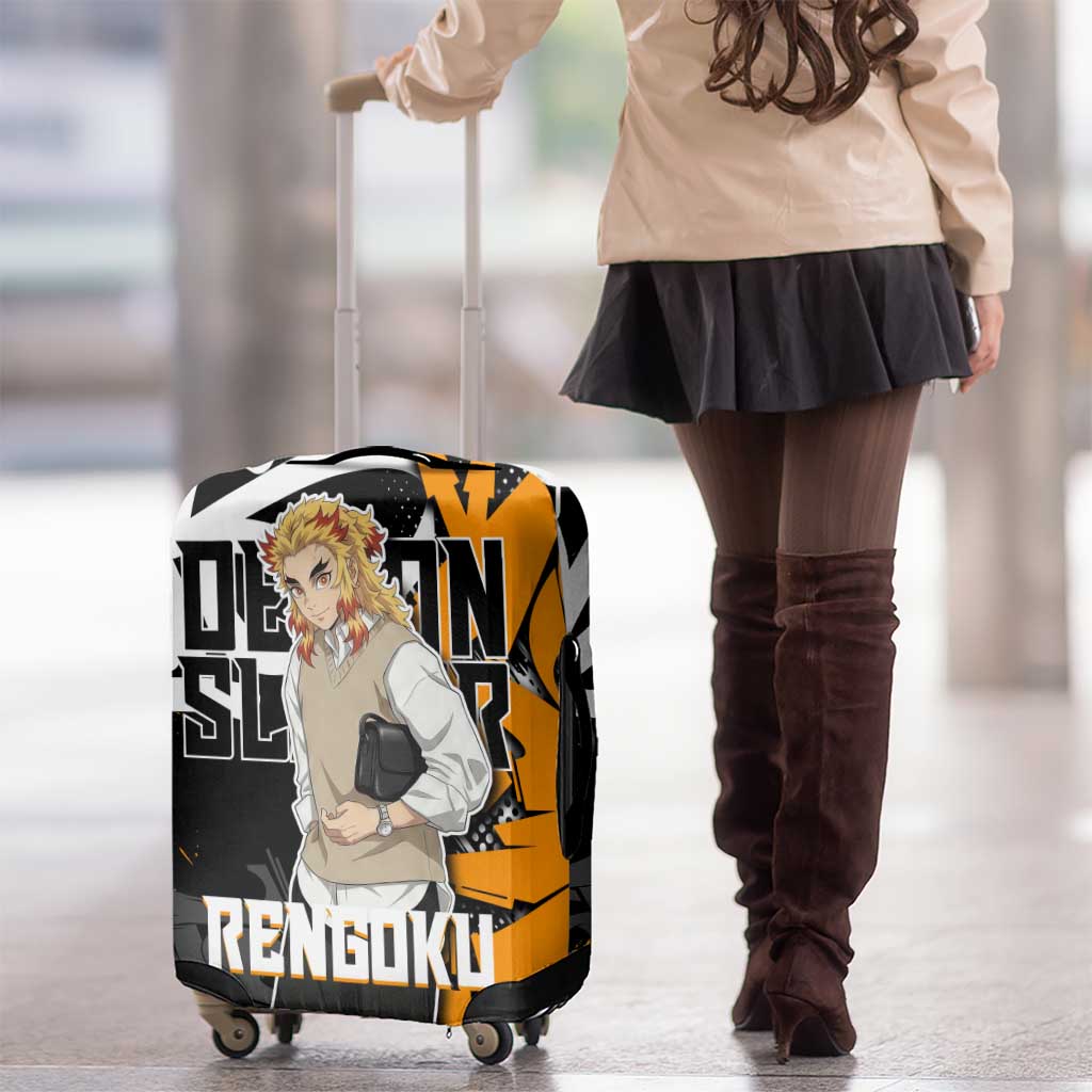 Kyojuro Rengoku Demon Slayer Luggage Cover Orange & Black Graffiti Anime