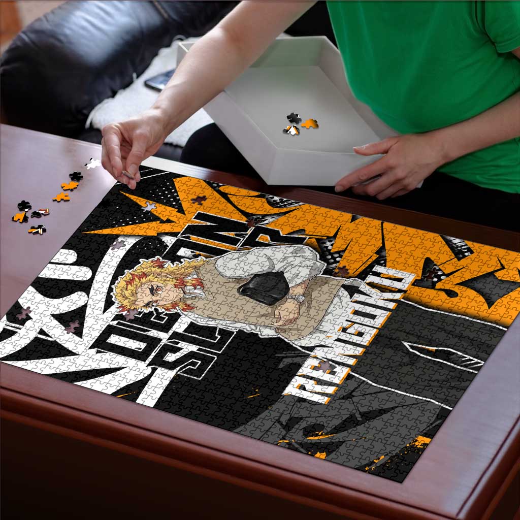 Kyojuro Rengoku Demon Slayer Puzzle Orange & Black Graffiti Anime