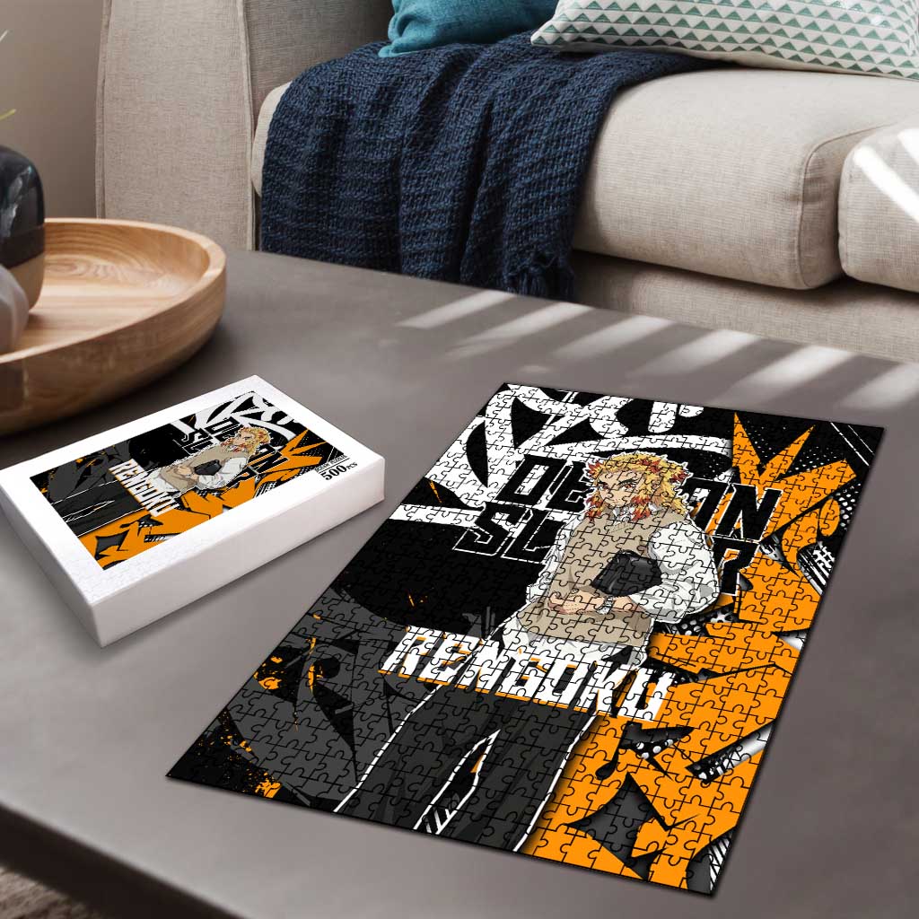 Kyojuro Rengoku Demon Slayer Puzzle Orange & Black Graffiti Anime