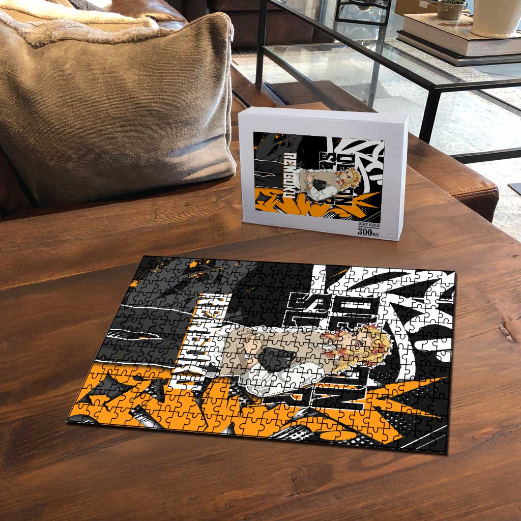 Kyojuro Rengoku Demon Slayer Puzzle Orange & Black Graffiti Anime