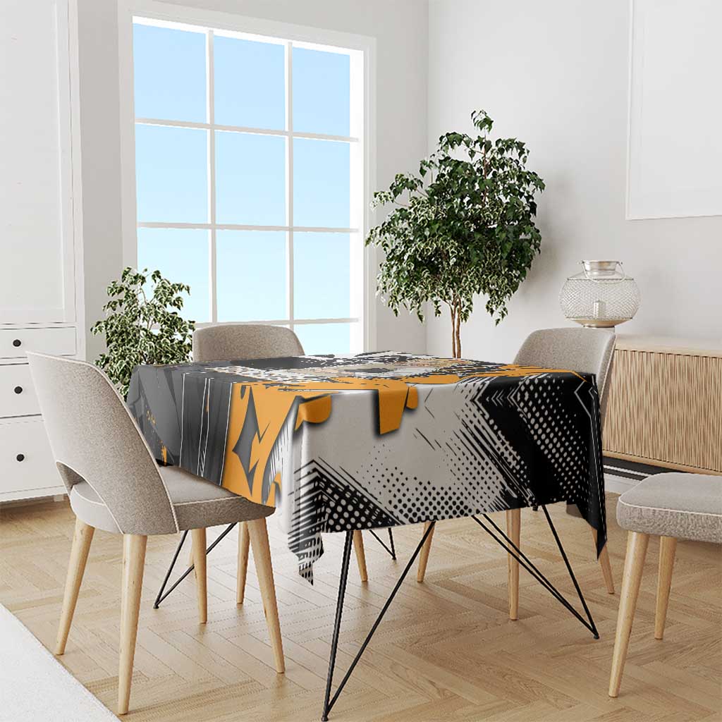 Kyojuro Rengoku Demon Slayer Tablecloth Orange & Black Graffiti Anime