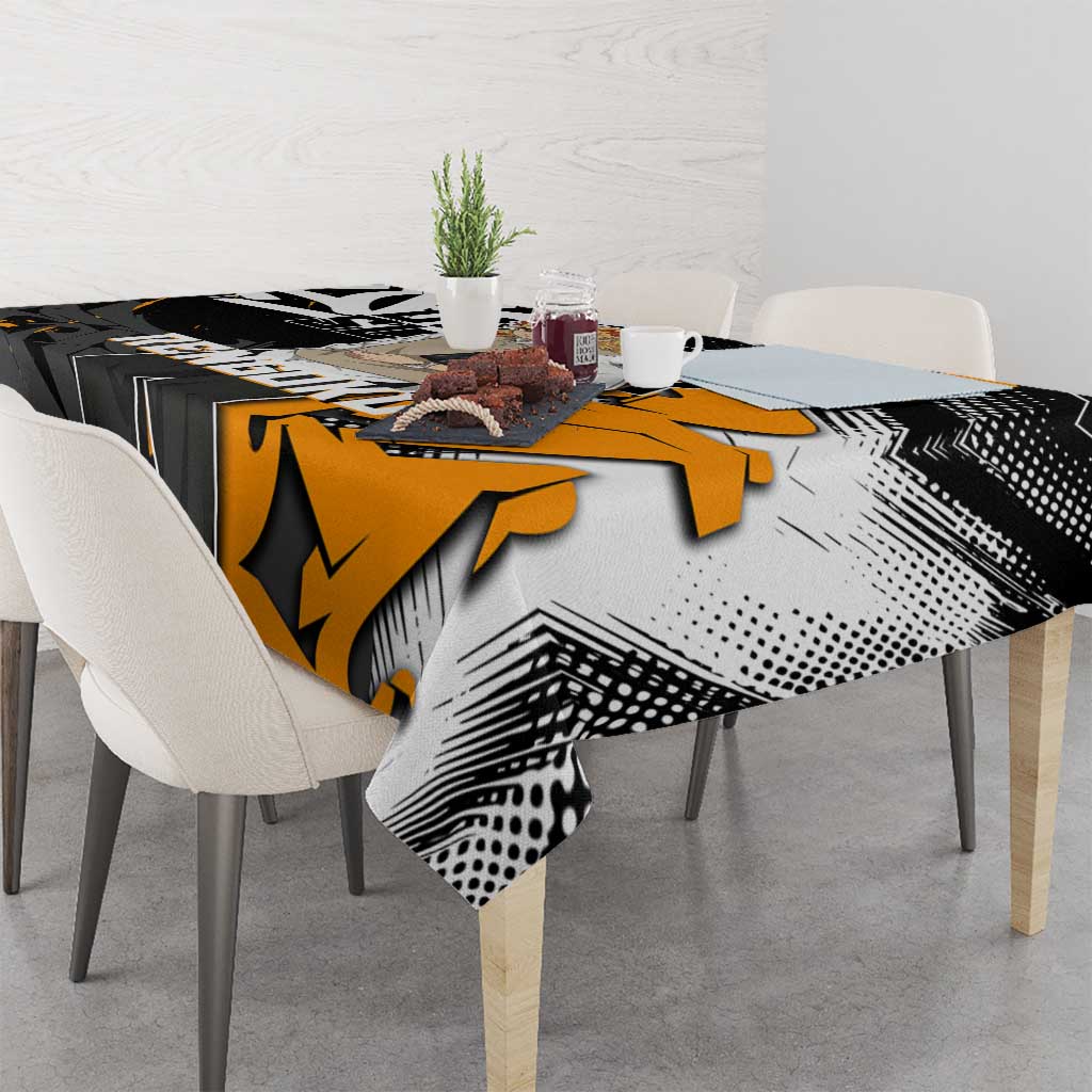 Kyojuro Rengoku Demon Slayer Tablecloth Orange & Black Graffiti Anime