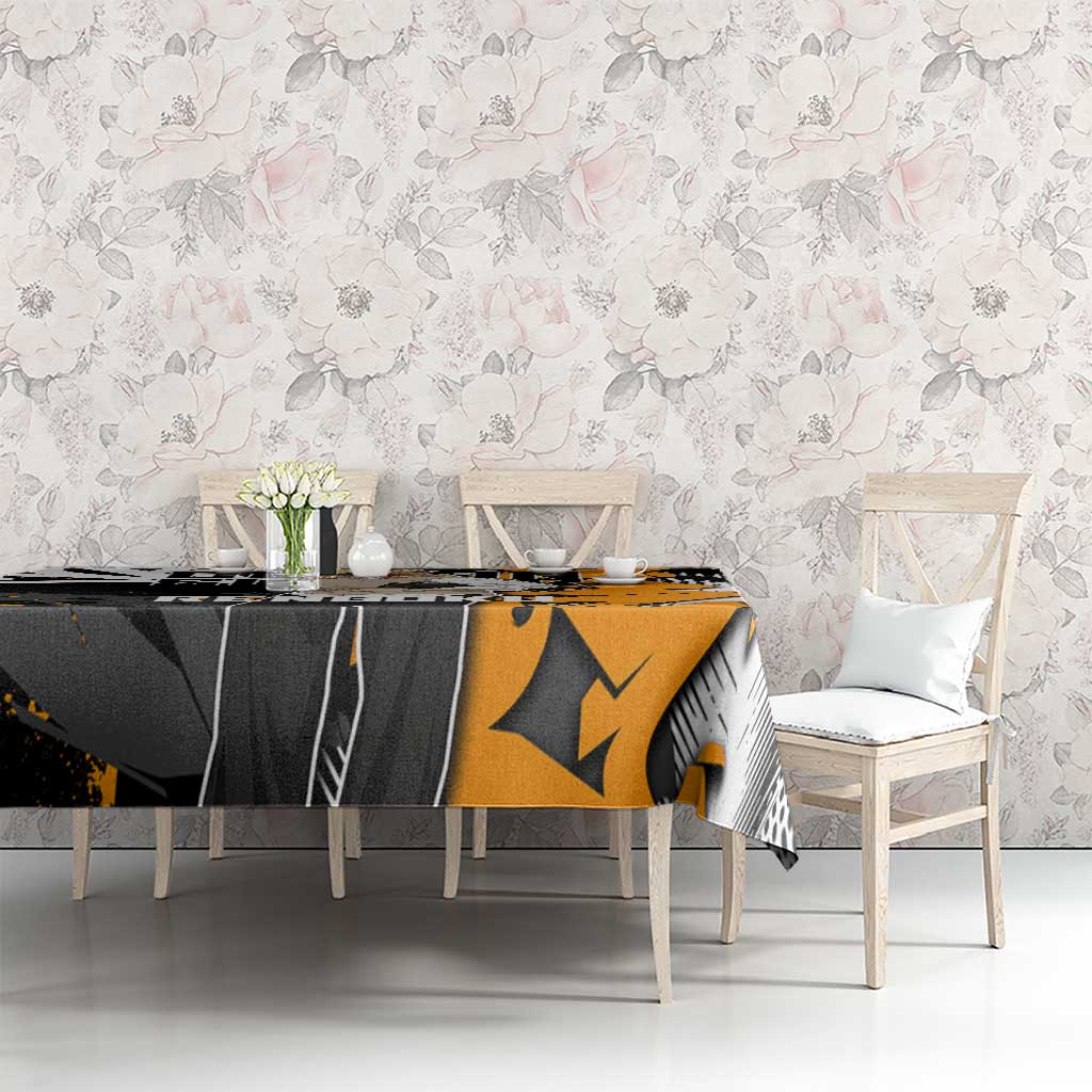 Kyojuro Rengoku Demon Slayer Tablecloth Orange & Black Graffiti Anime