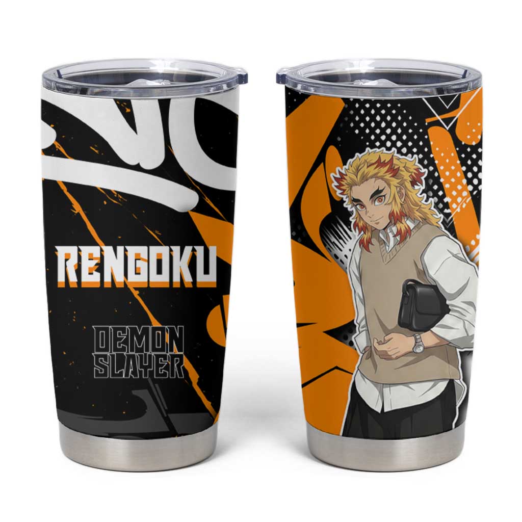 Kyojuro Rengoku Demon Slayer Tumbler Cup Orange & Black Graffiti Anime