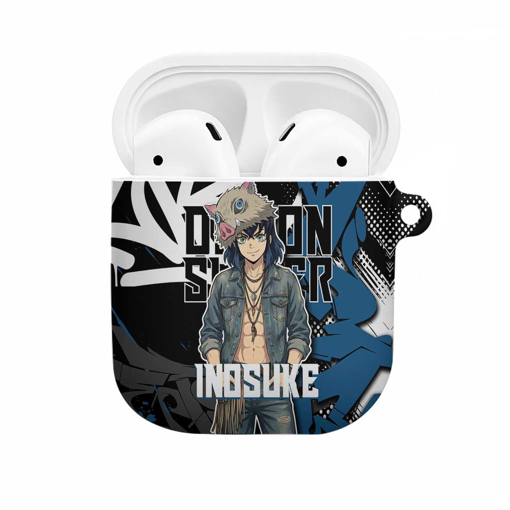 Hashibira Inosuke Demon Slayer AirPods Case Blue & Black Graffiti Anime