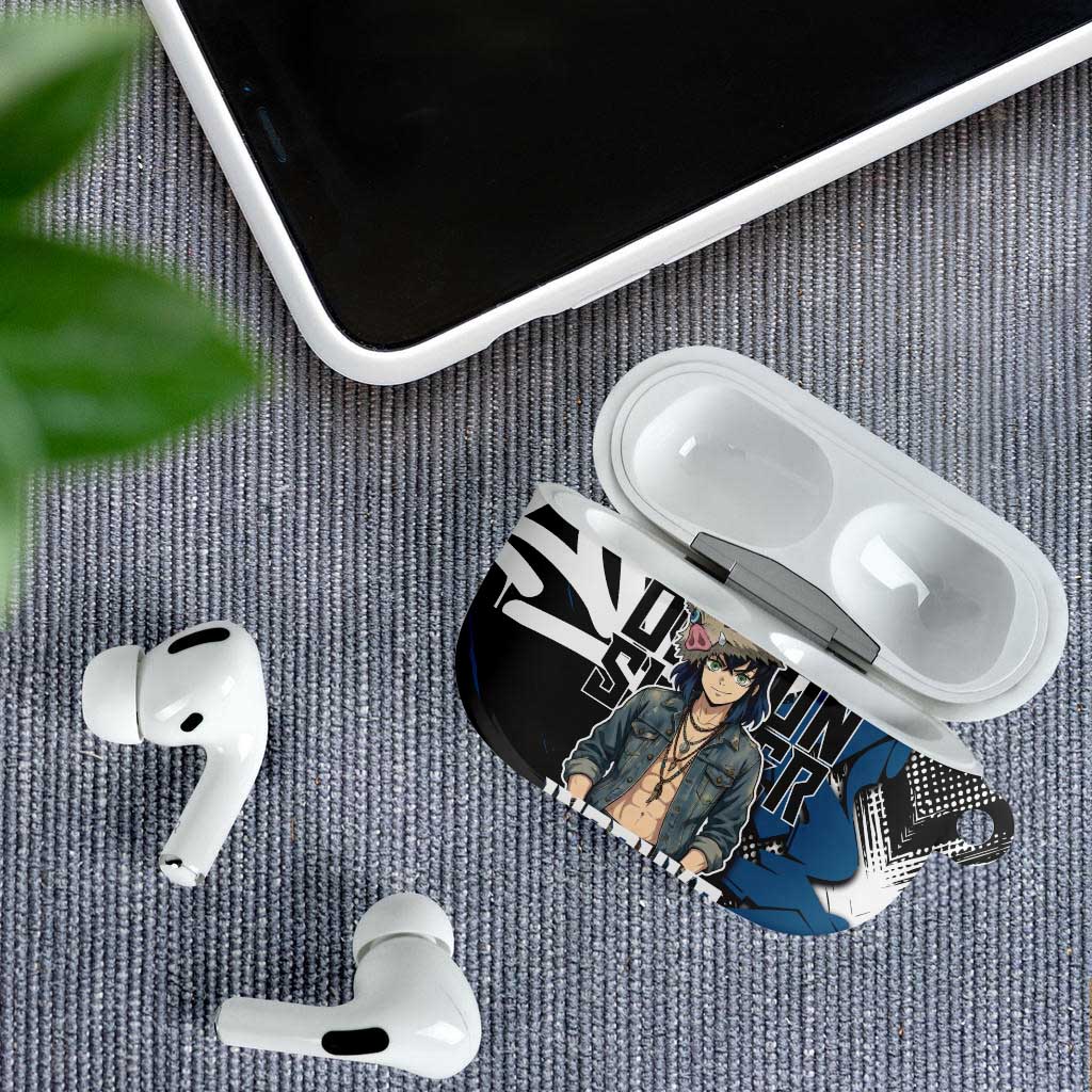 Hashibira Inosuke Demon Slayer AirPods Case Blue & Black Graffiti Anime