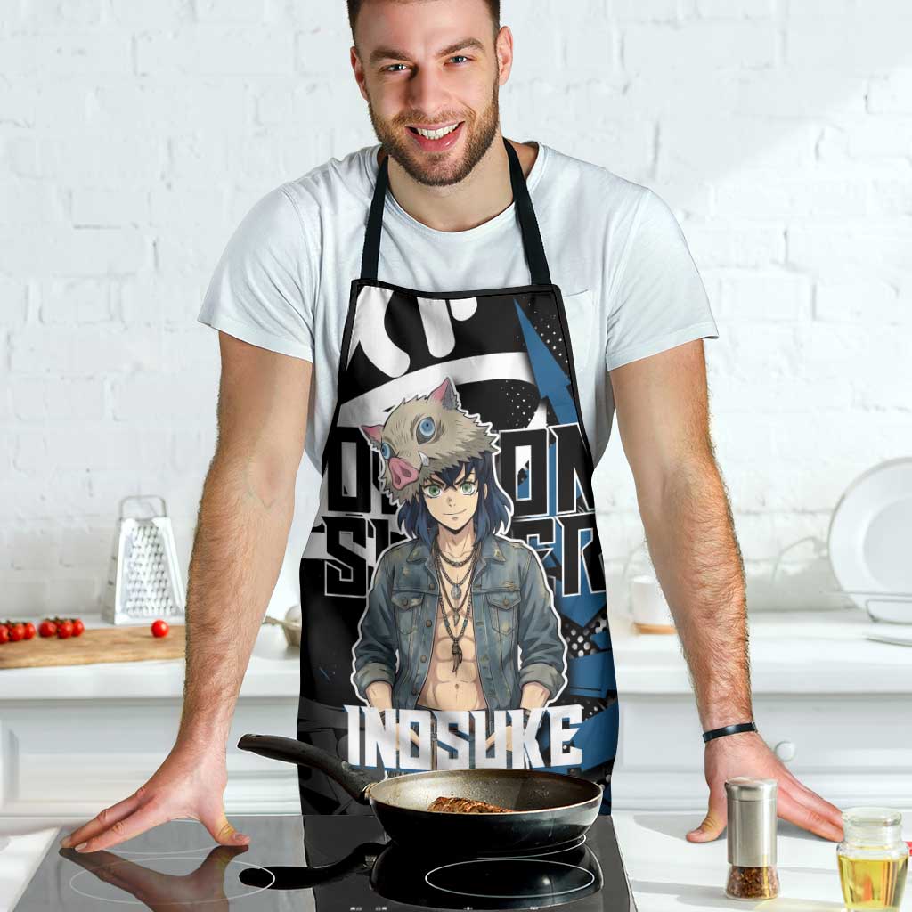Hashibira Inosuke Demon Slayer Apron Blue & Black Graffiti Anime