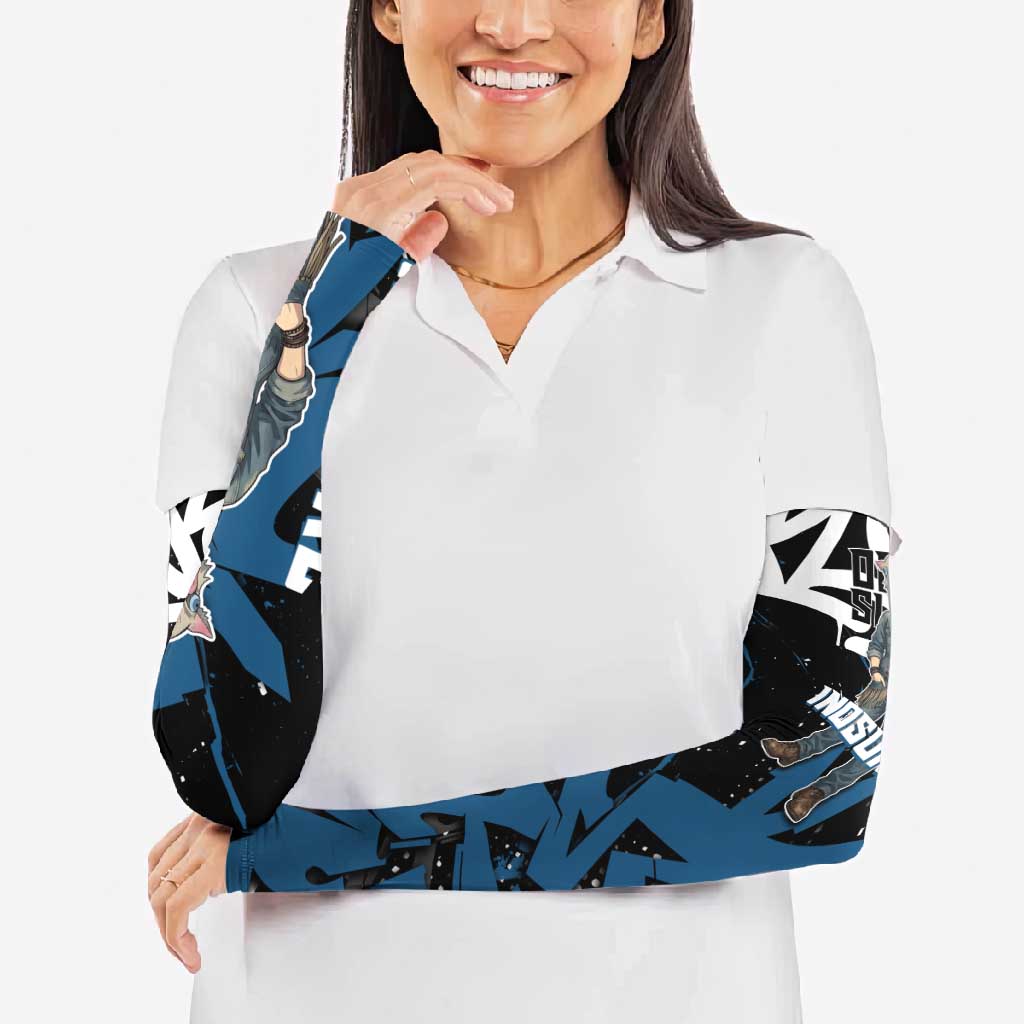 Hashibira Inosuke Demon Slayer Arm Sleeves Blue & Black Graffiti Anime