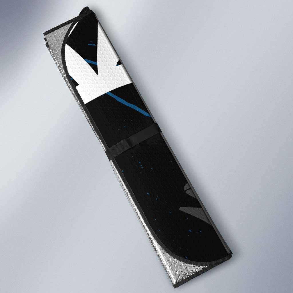 Hashibira Inosuke Demon Slayer Auto Sun Shade Blue & Black Graffiti Anime