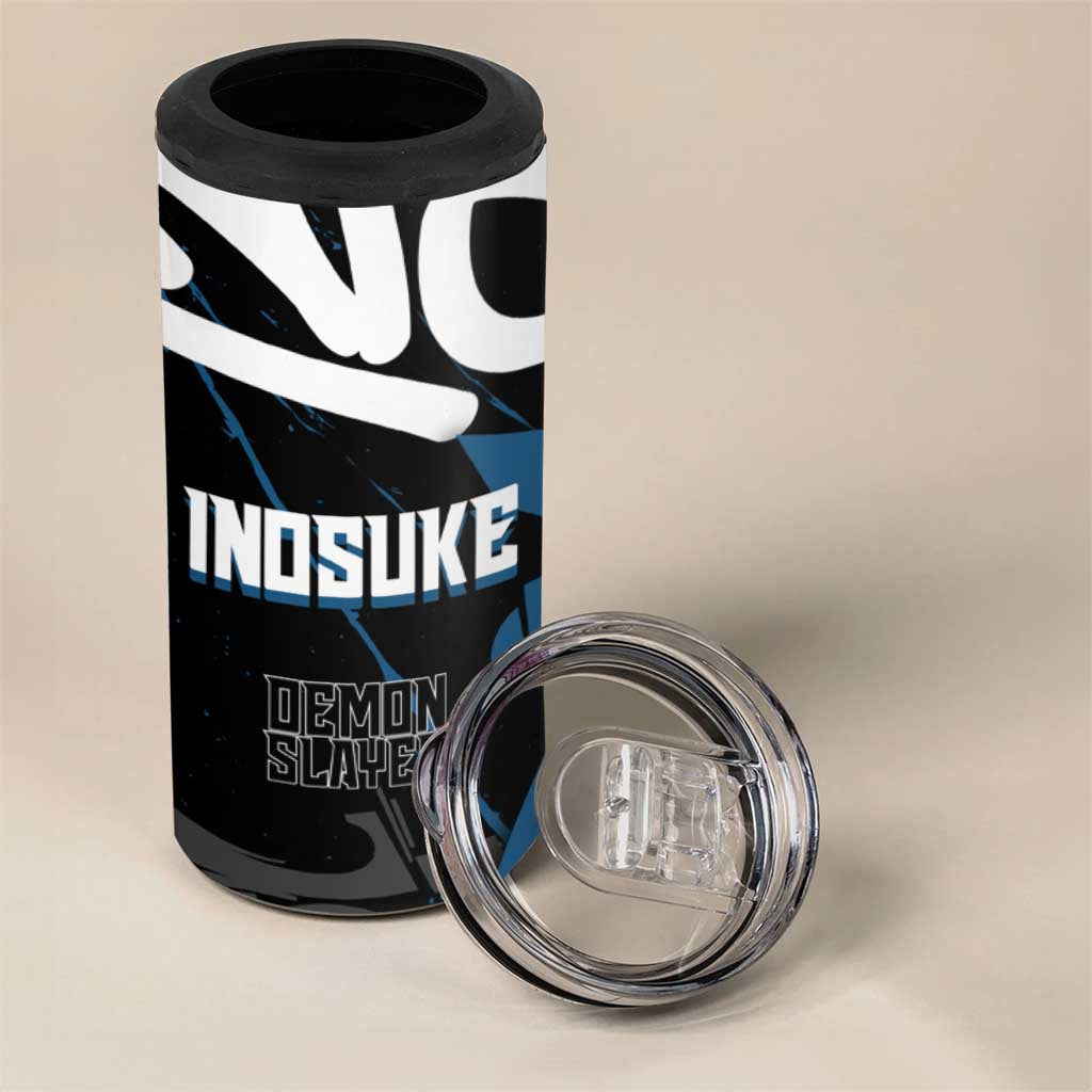 Hashibira Inosuke Demon Slayer 4 in 1 Can Cooler Tumbler Blue & Black Graffiti Anime