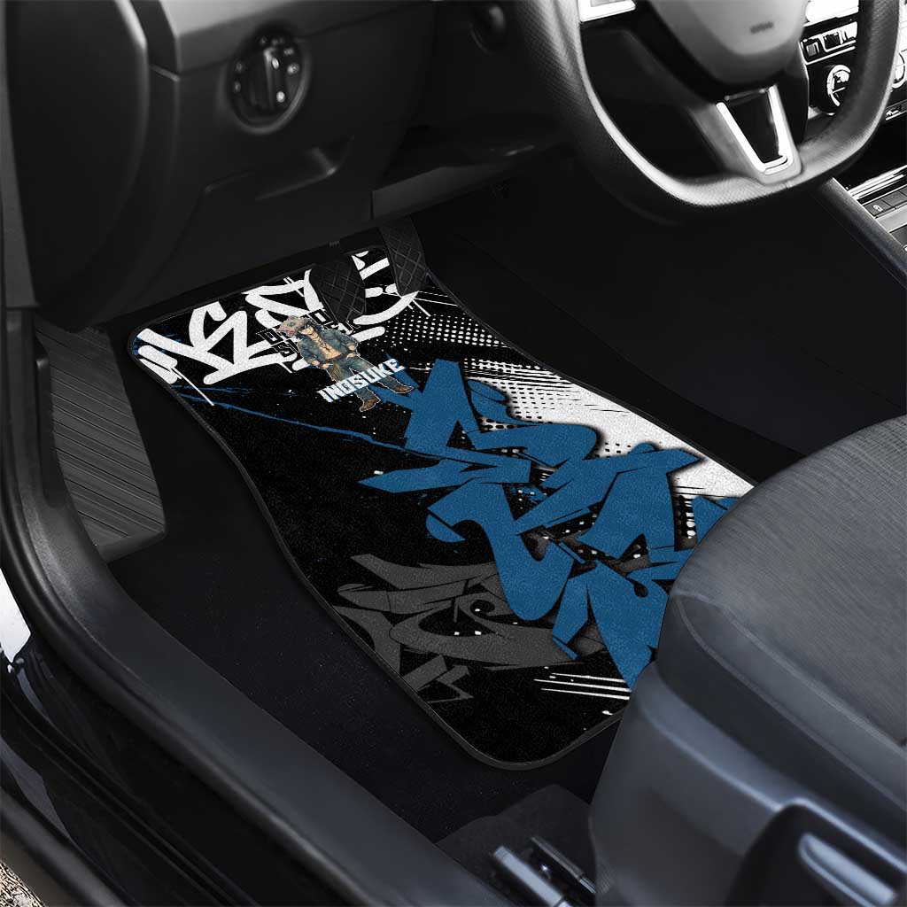 Hashibira Inosuke Demon Slayer Car Mats Blue & Black Graffiti Anime