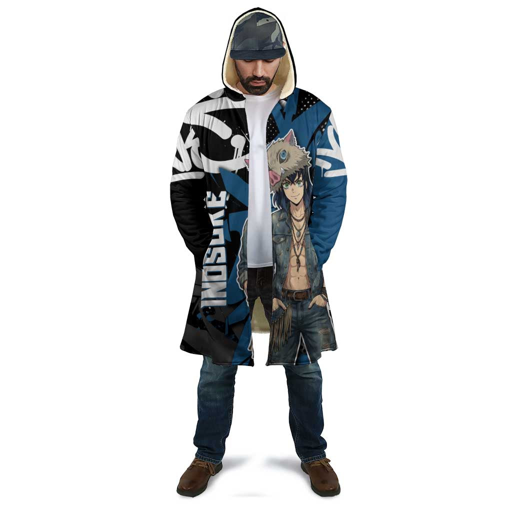 Hashibira Inosuke Demon Slayer Cloak Blue & Black Graffiti Anime