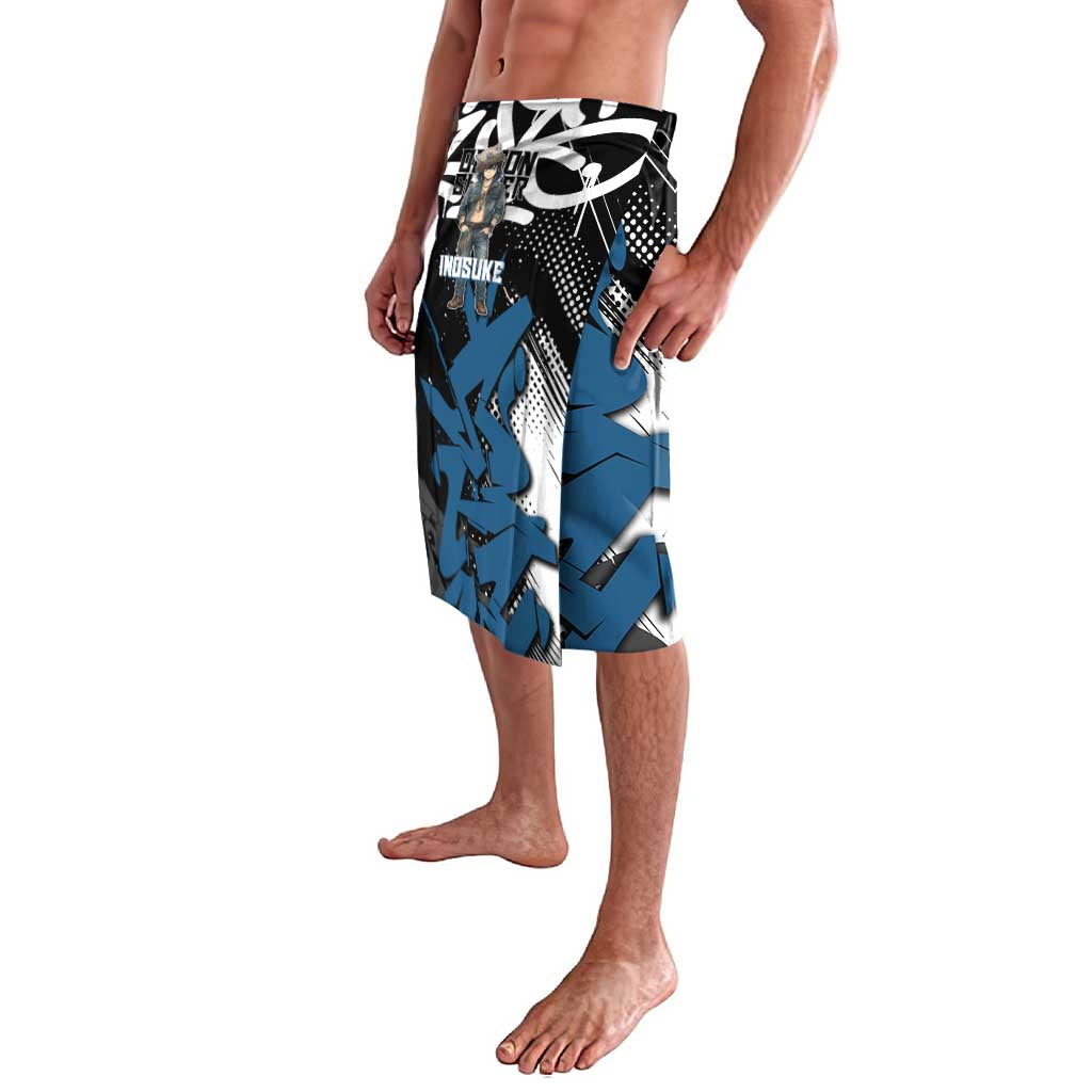 Hashibira Inosuke Demon Slayer Lavalava Blue & Black Graffiti Anime