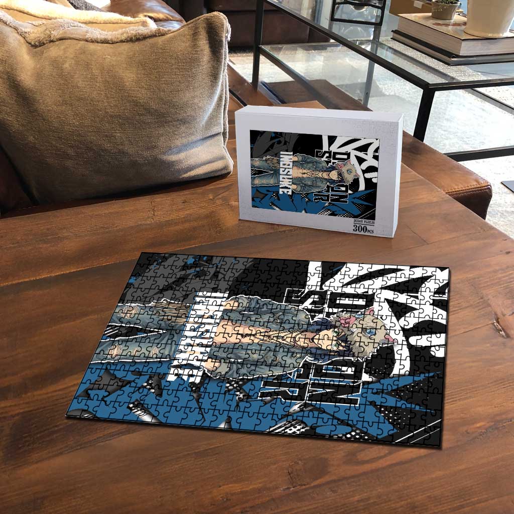 Hashibira Inosuke Demon Slayer Puzzle Blue & Black Graffiti Anime