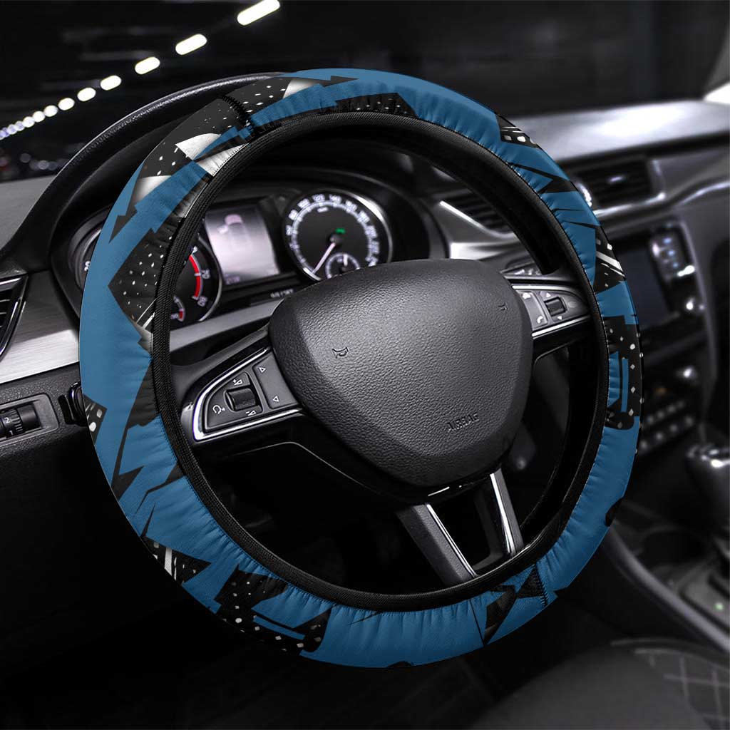 Hashibira Inosuke Demon Slayer Steering Wheel Cover Blue & Black Graffiti Anime