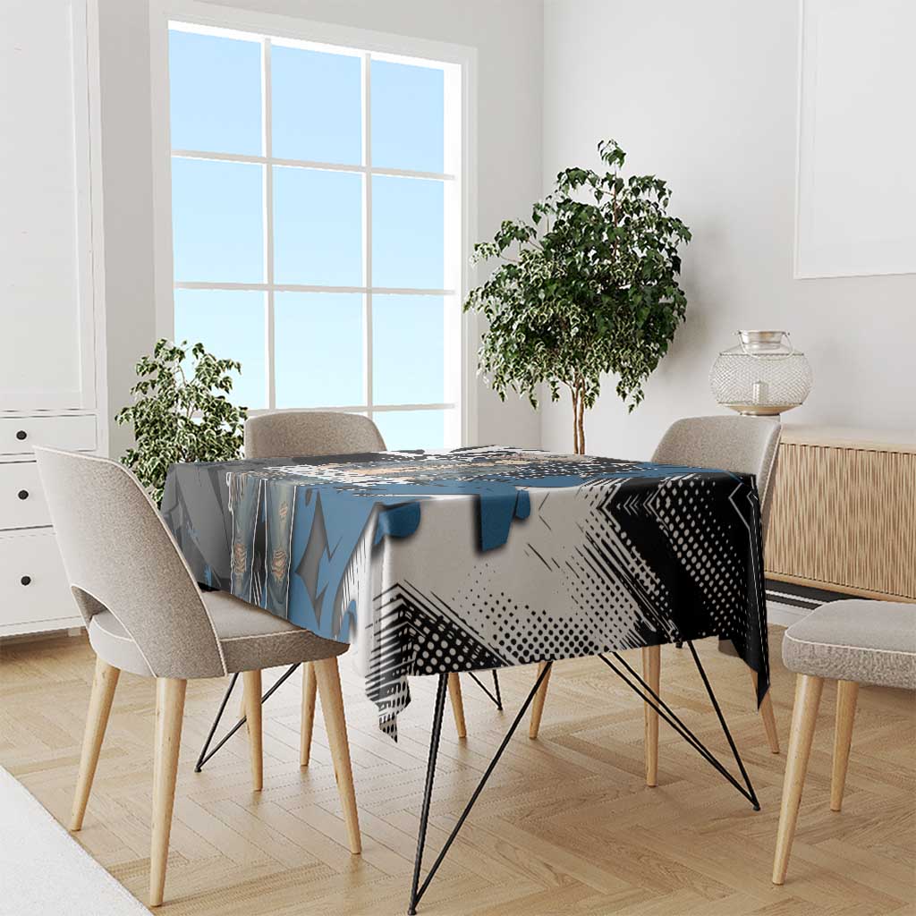 Hashibira Inosuke Demon Slayer Tablecloth Blue & Black Graffiti Anime