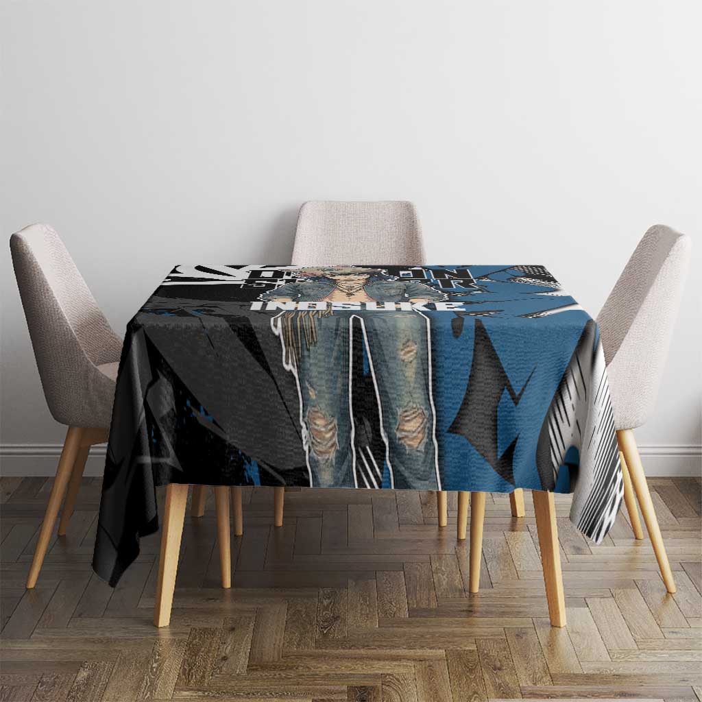 Hashibira Inosuke Demon Slayer Tablecloth Blue & Black Graffiti Anime