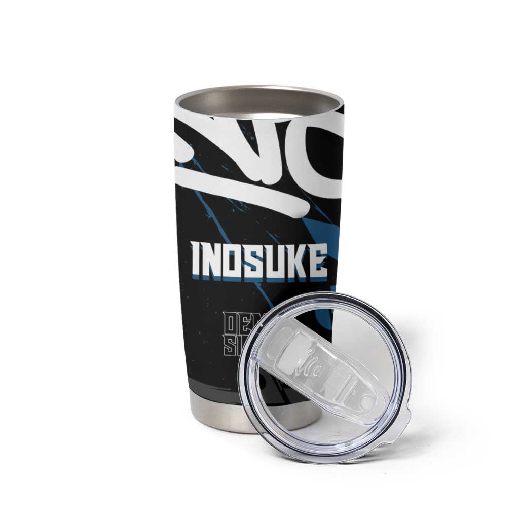 Hashibira Inosuke Demon Slayer Tumbler Cup Blue & Black Graffiti Anime