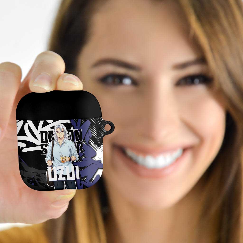 Uzui Tengen Demon Slayer AirPods Case Purple & Black Graffiti Anime