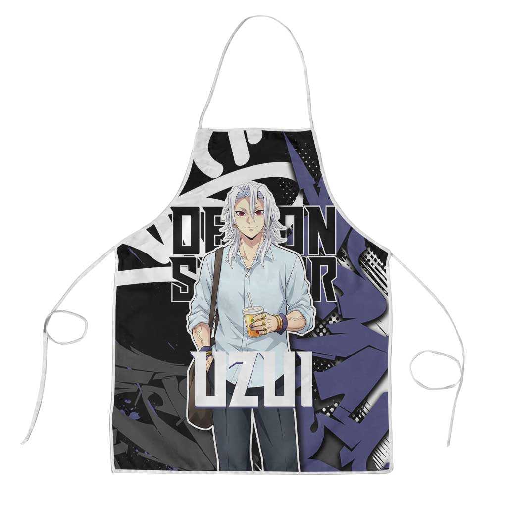 Uzui Tengen Demon Slayer Apron Purple & Black Graffiti Anime